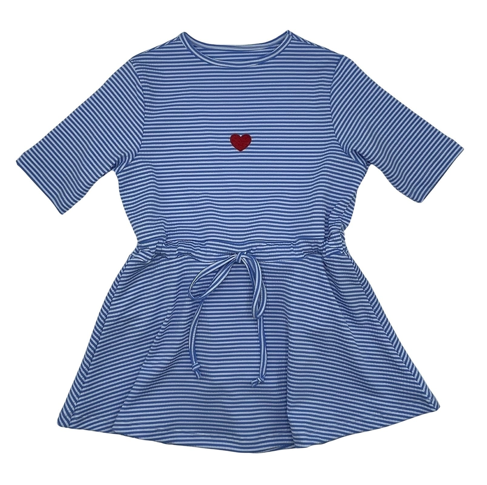 swimdress striped heart drawstring waist