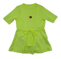 swimdress striped heart drawstring waist