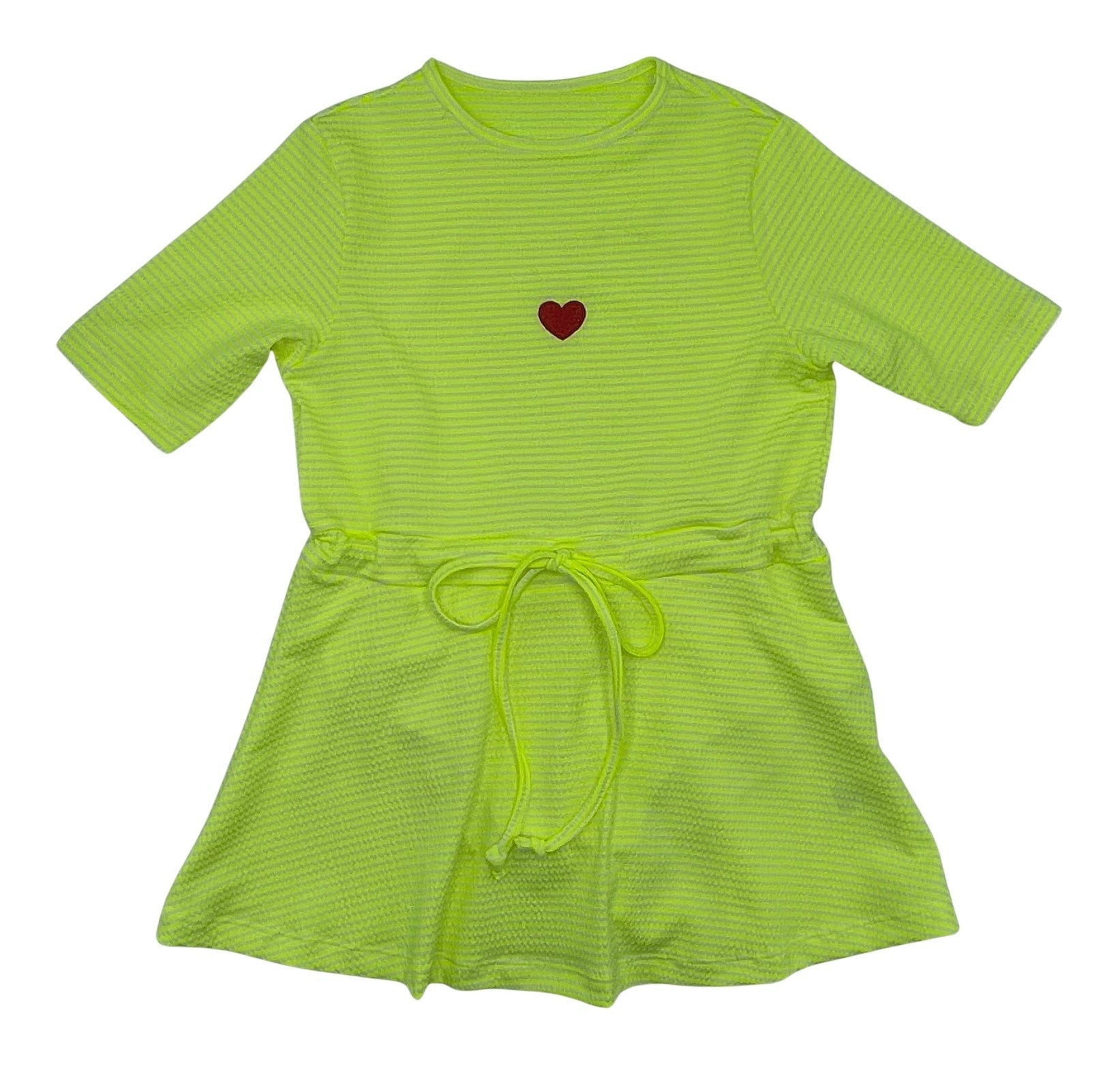 swimdress striped heart drawstring waist