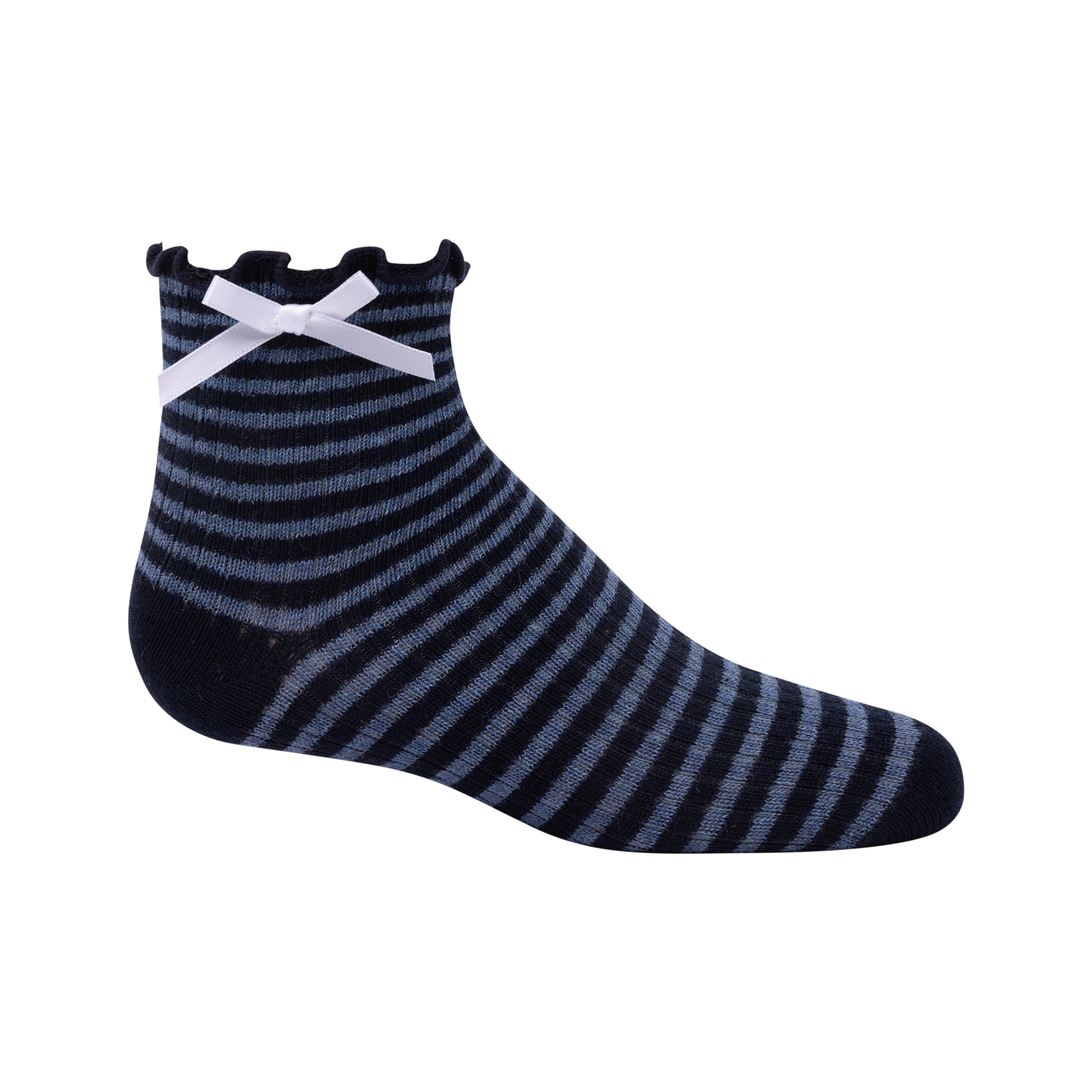 anklet striped scalloped edge