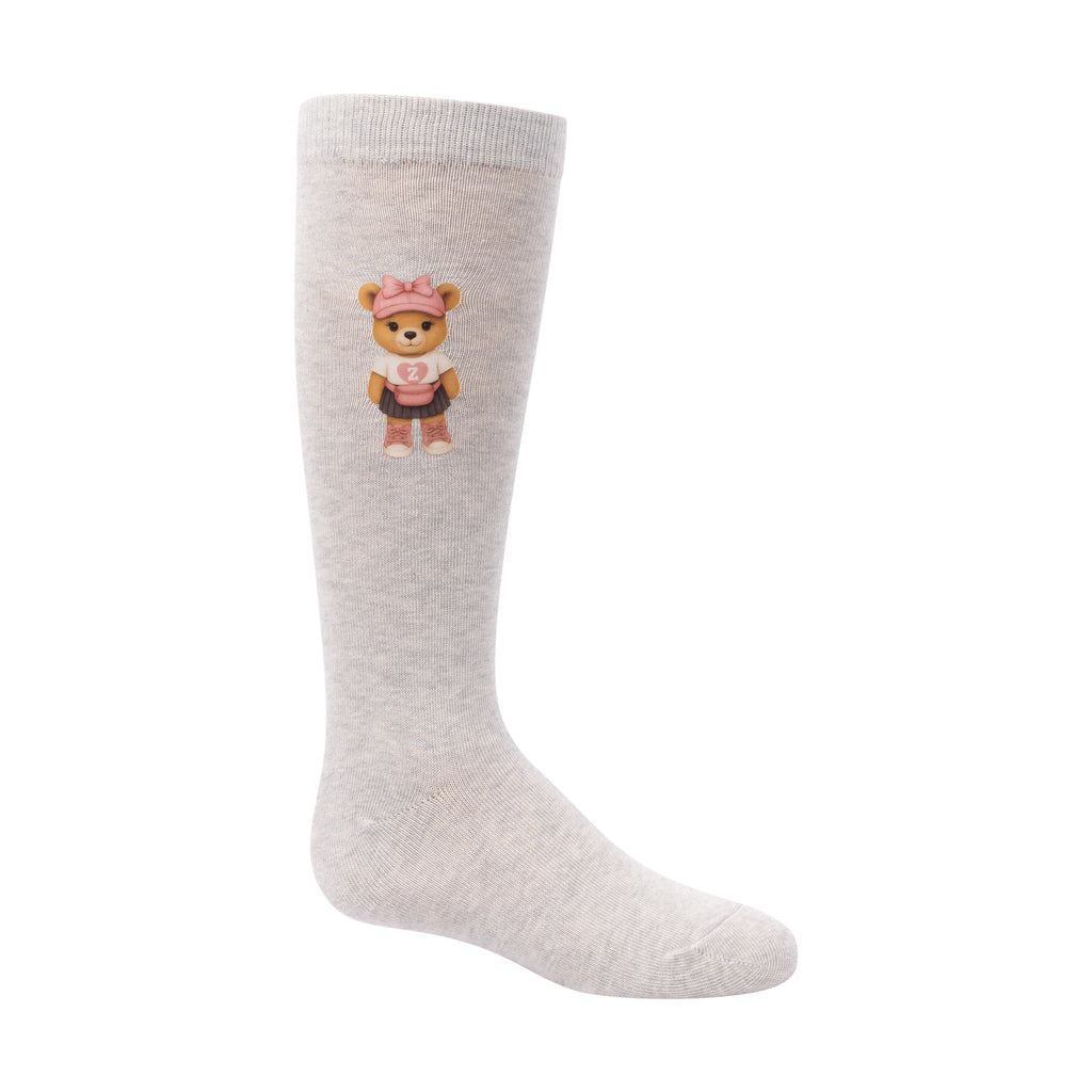 knee girl bear printed