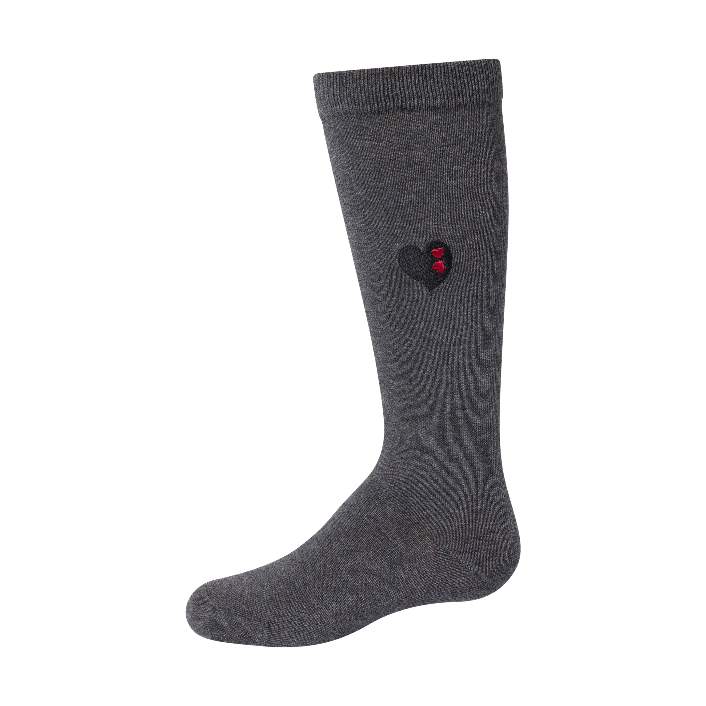 knee embroidered double heart