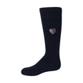 knee embroidered double heart