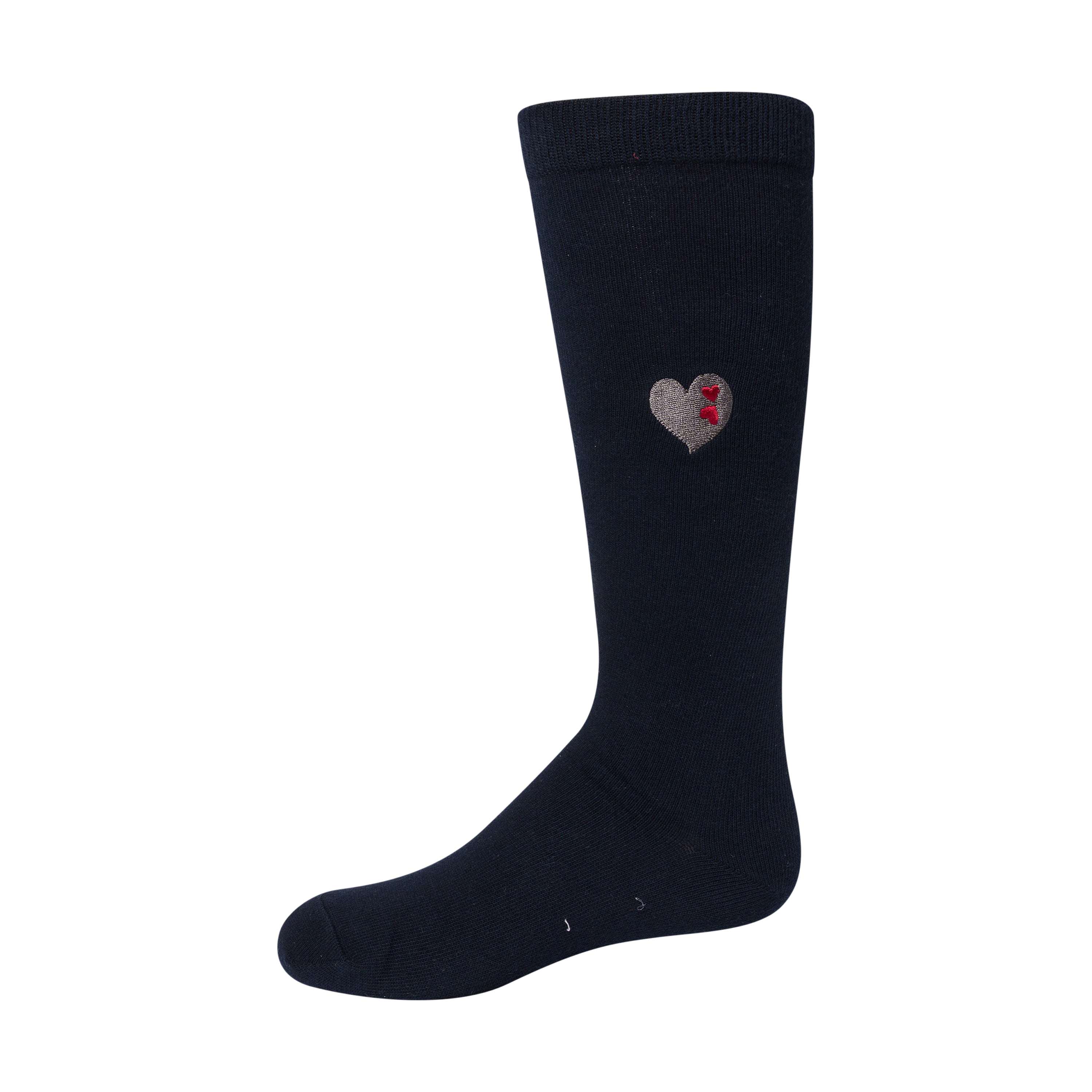 knee embroidered double heart