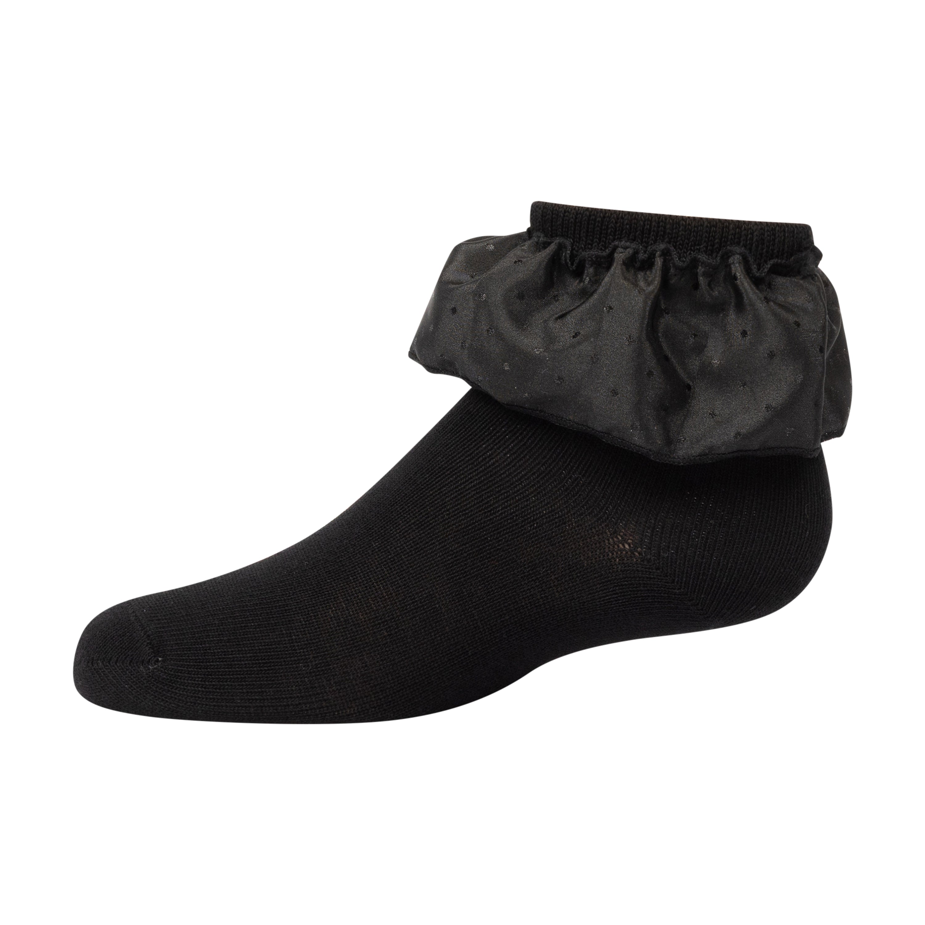 anklet satin pin dot ruffle