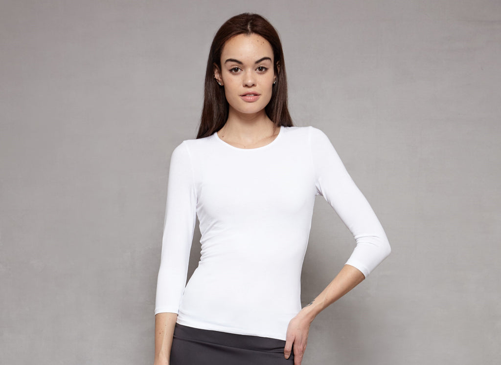 cotton scoop neck 3/4