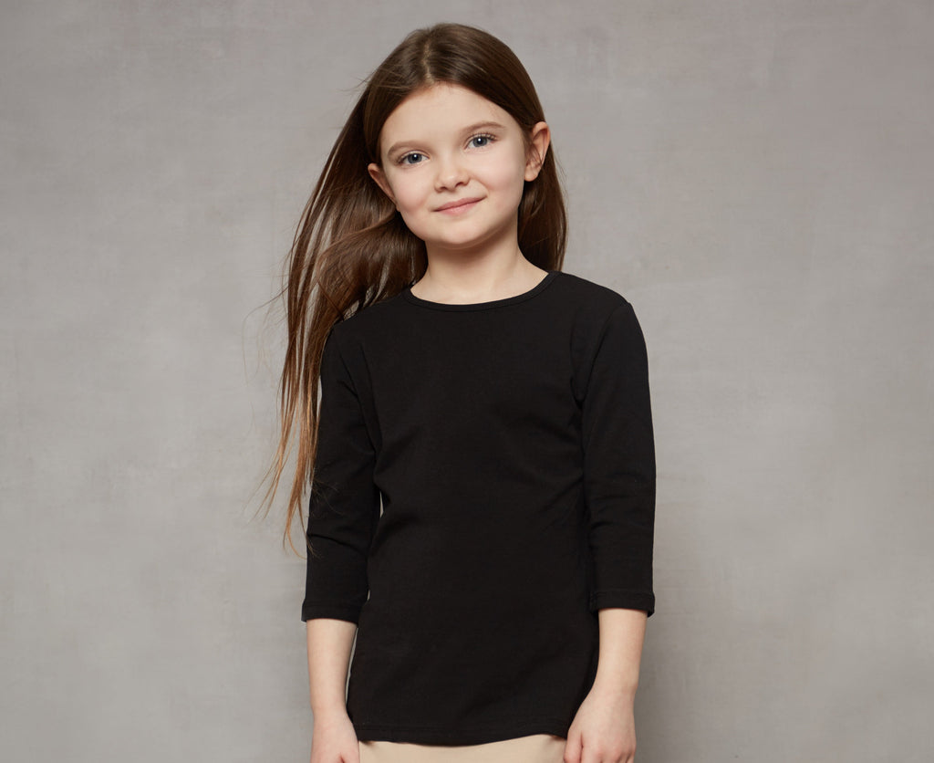shell 3/4 sleeve kids  cotton