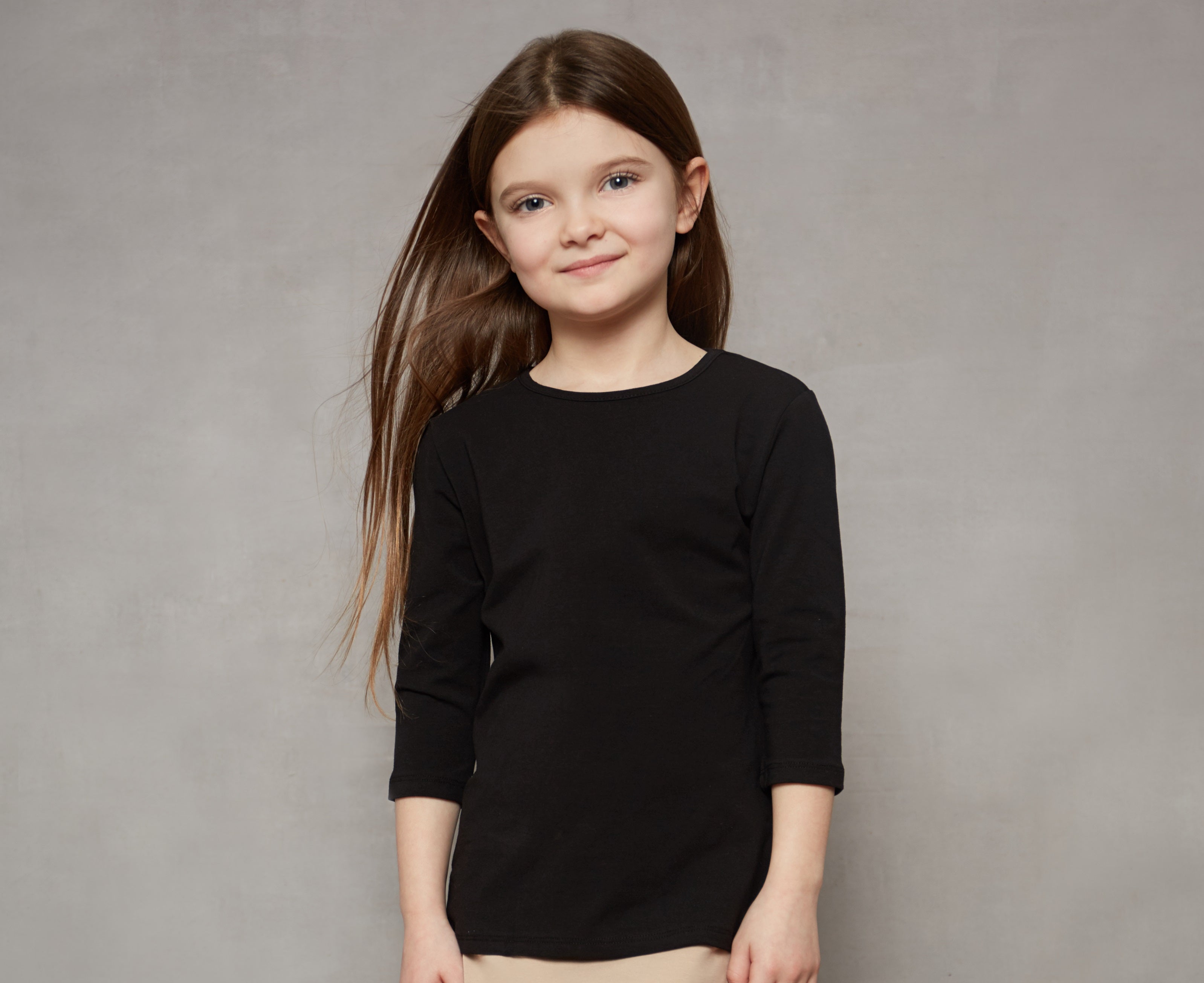 shell 3/4 sleeve kids  cotton
