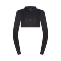 shell cropped long sleeve with pointy collar