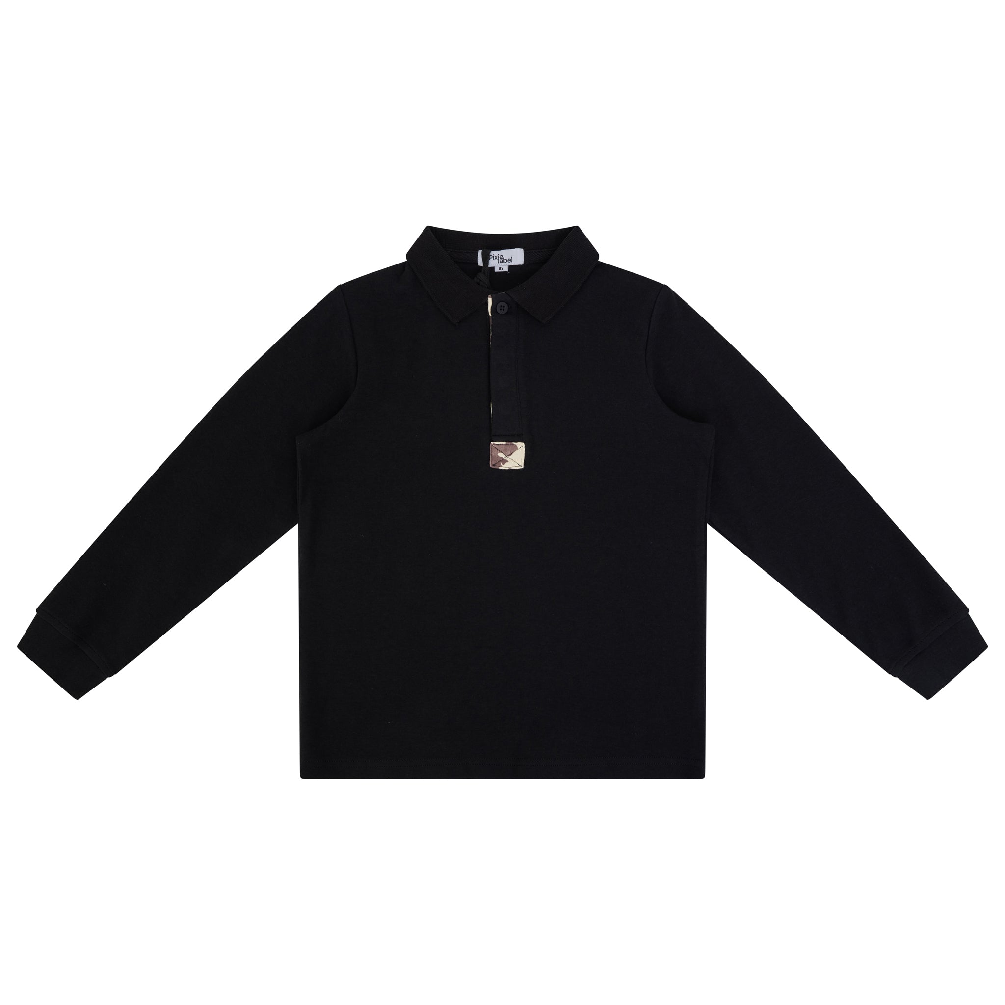 polo l/s printed placket