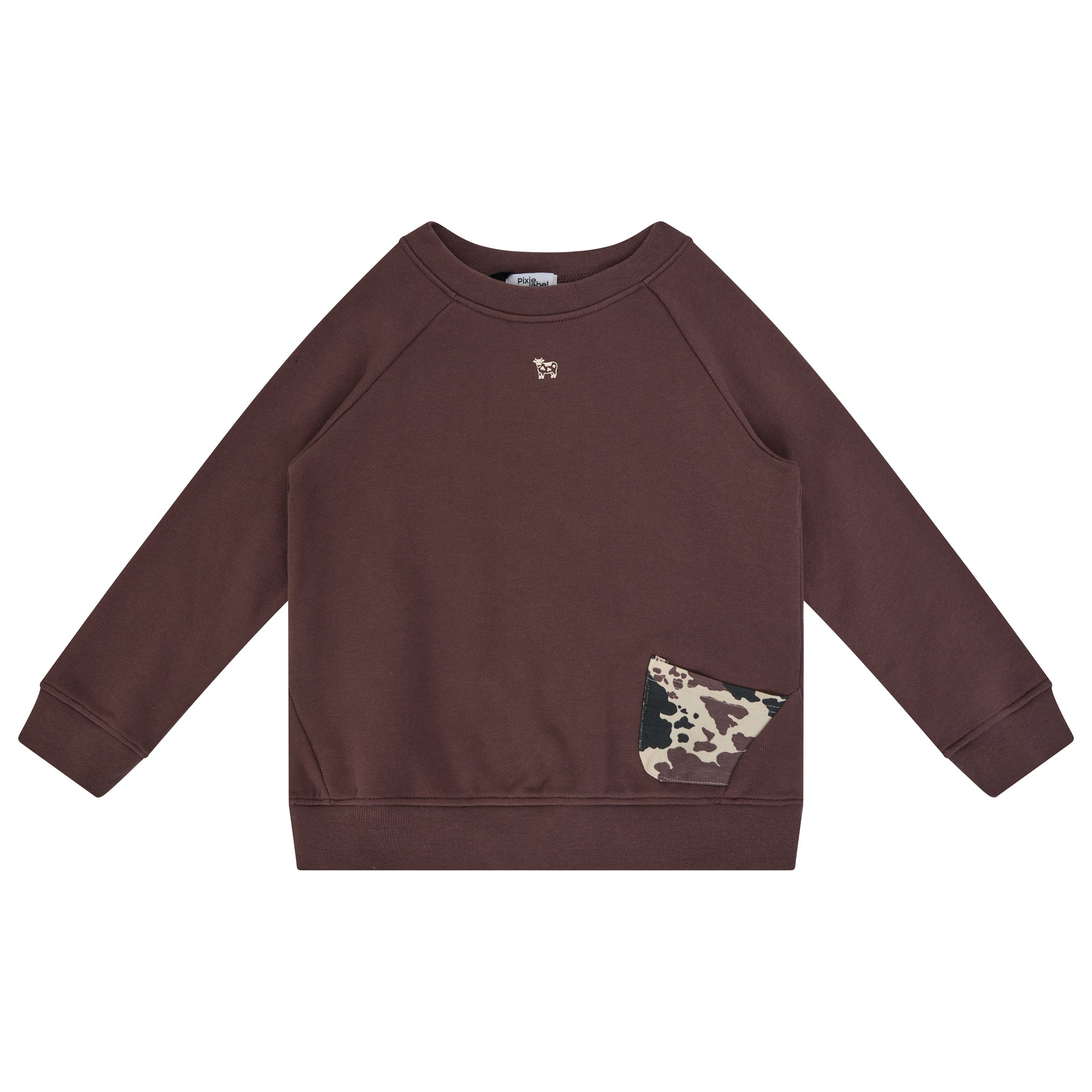 top l/s printed pocket sweatshirt