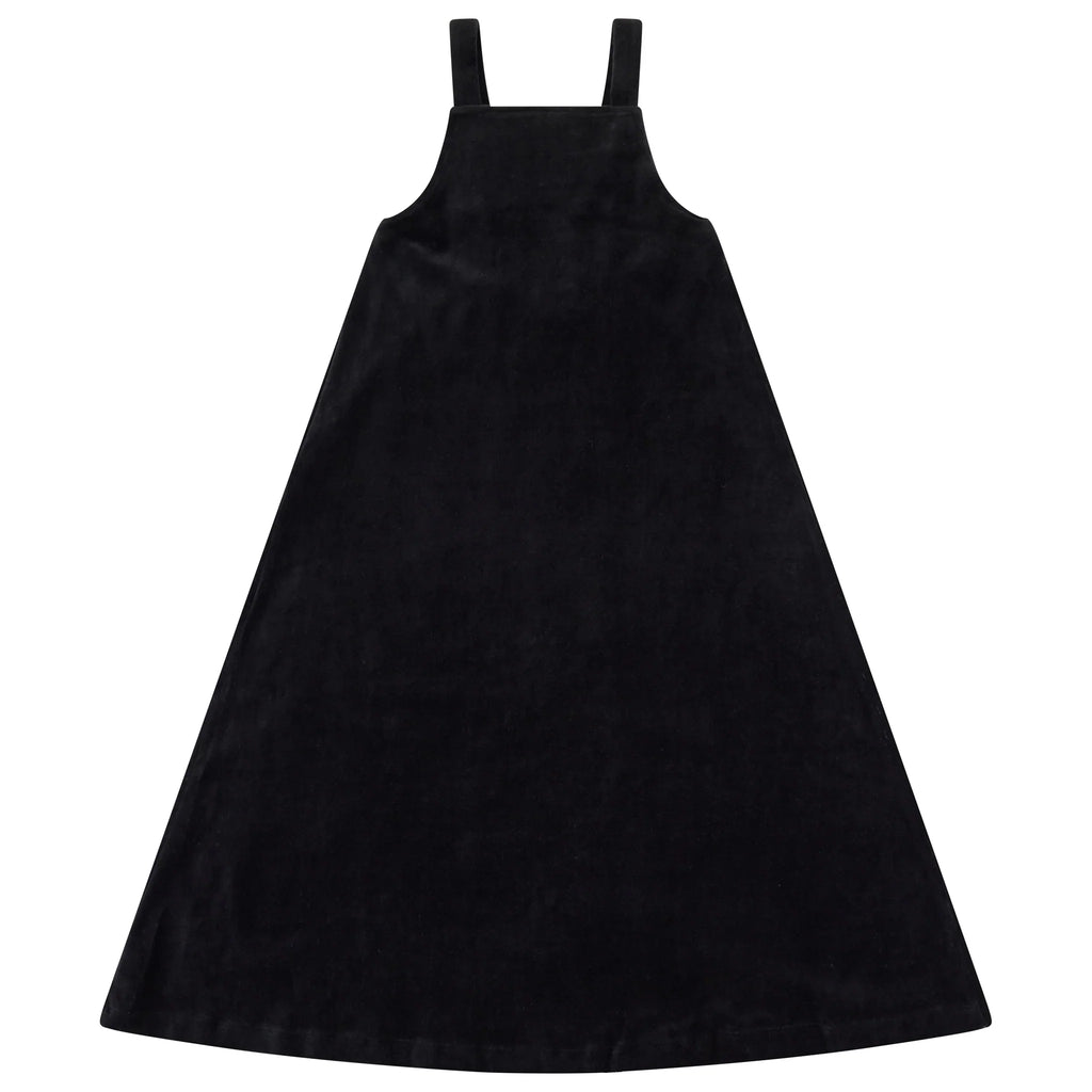 maxi dress velour pinafore
