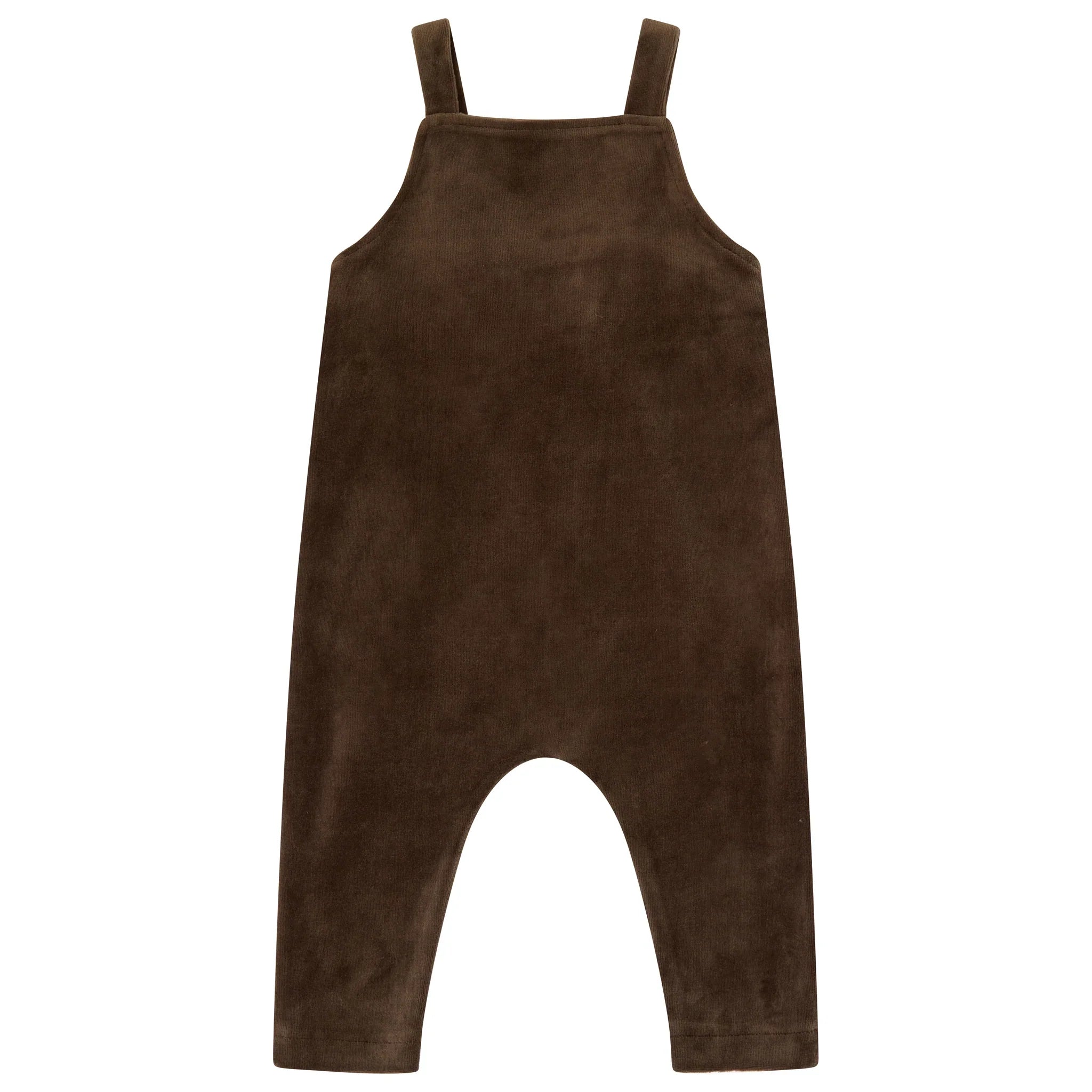 one piece velour pinafore overalls