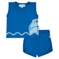 swim set scalloped detail boat tank and shorts