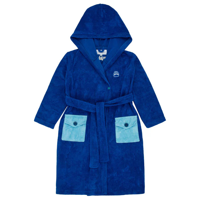 bathrobe contrast pockets terry tie with hood