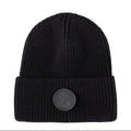 hat knit ribbed cuff rubber print
