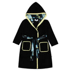 bathrobe postcard color trim terry tie with hood