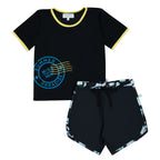 swim set postcard contrast trim tee and shorts