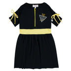 swimdress postcard color contrast half zip