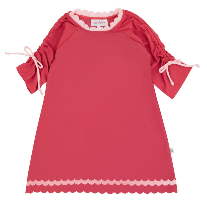 cover up scalloped detail drawstring