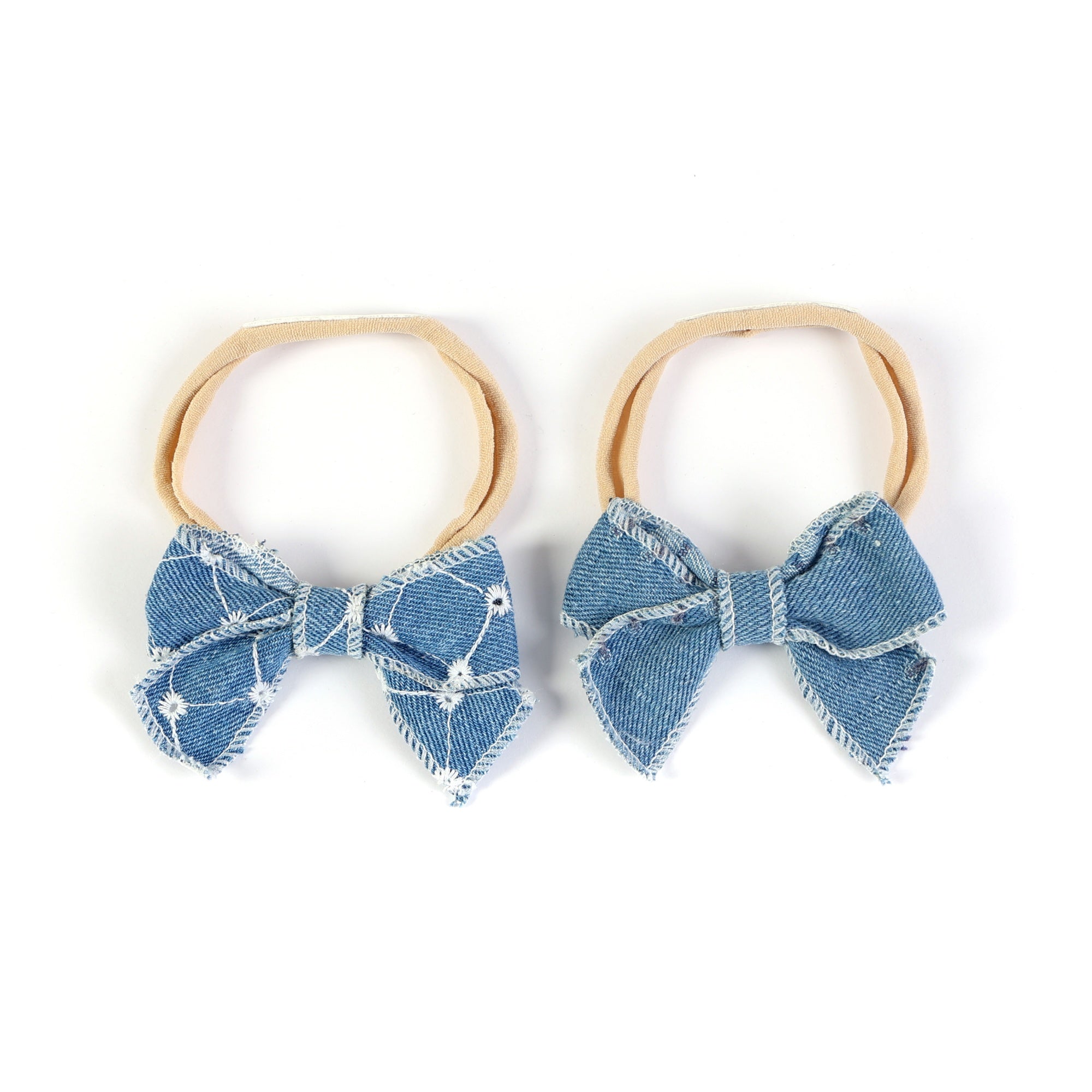 baby band flower denim bow