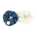 pony scrunchie denim speckled