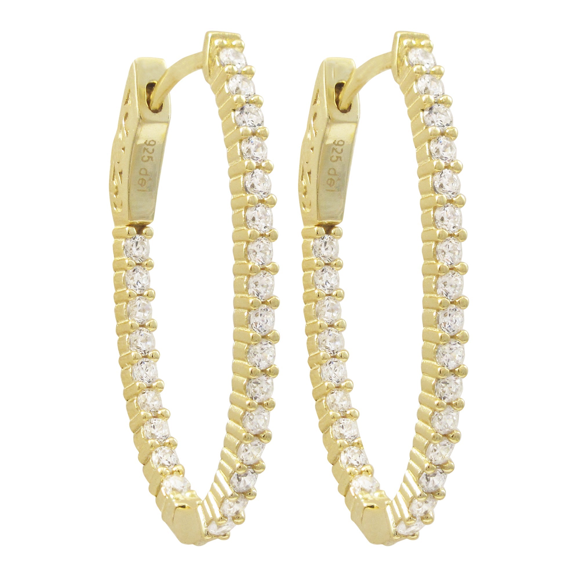 earring oval cz hoop