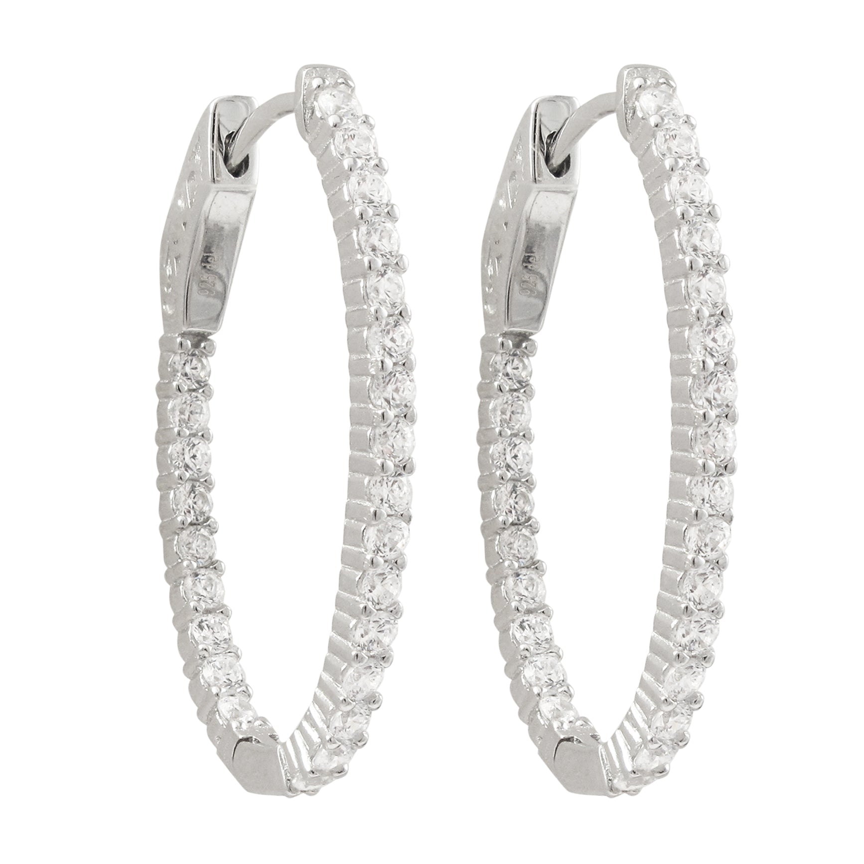 earring oval cz hoop