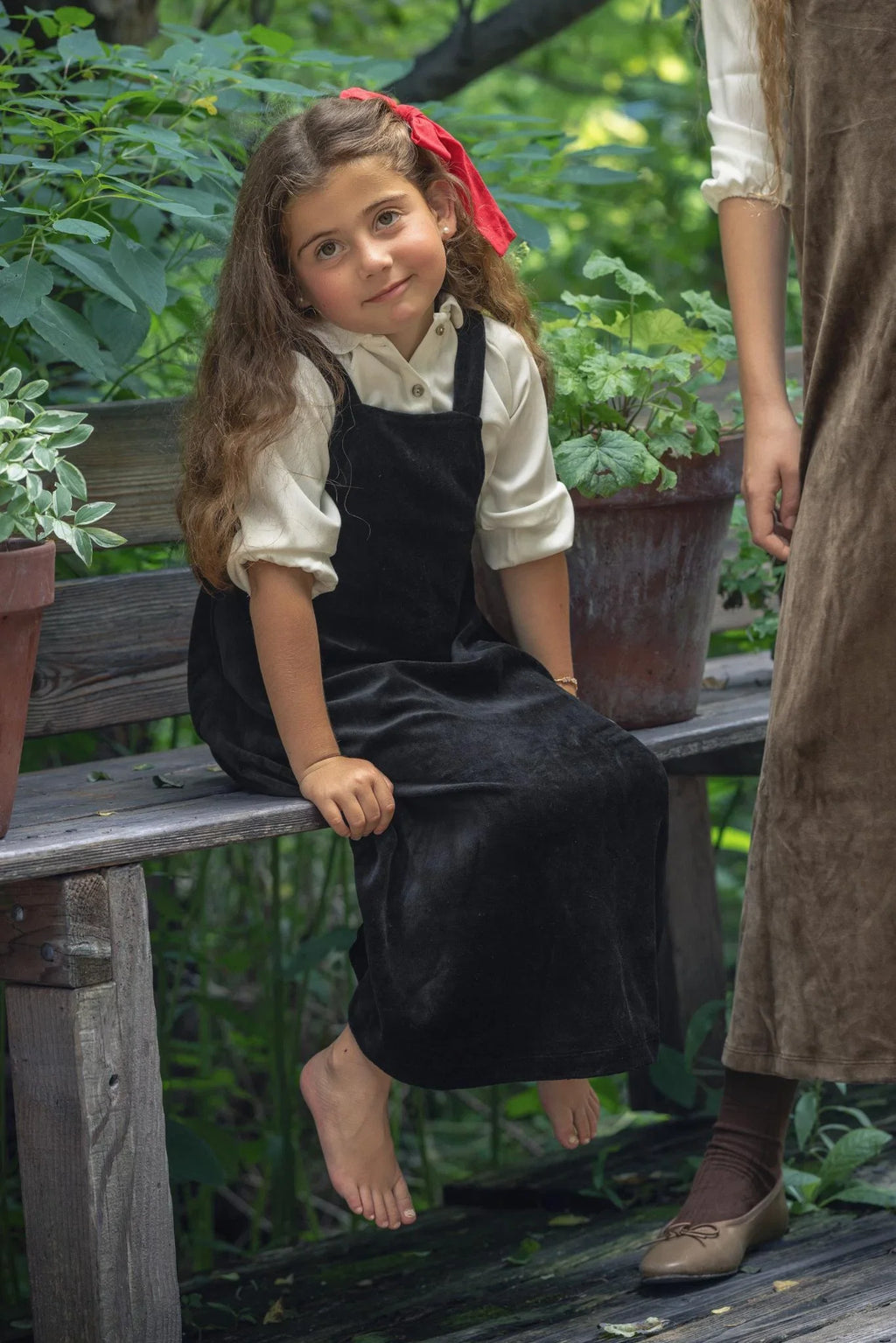 maxi dress velour pinafore