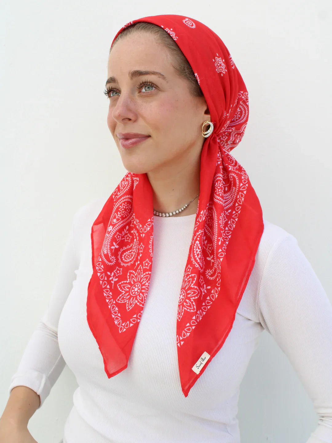 headscarf short pretied paisley