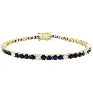 bracelet tennis cz double safety lock