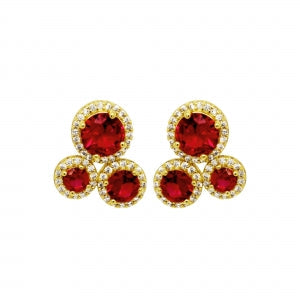 earring ruby cz stud