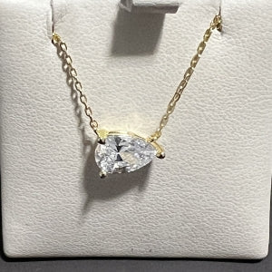 necklace pear cz