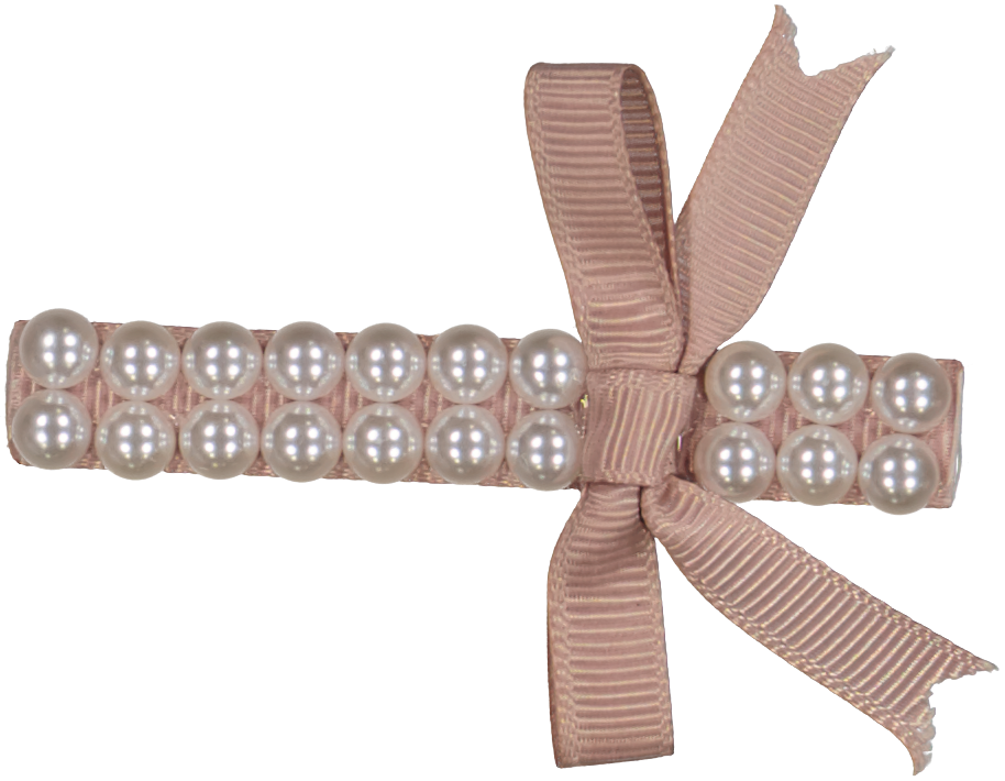 clip barrette pearls with gg bow