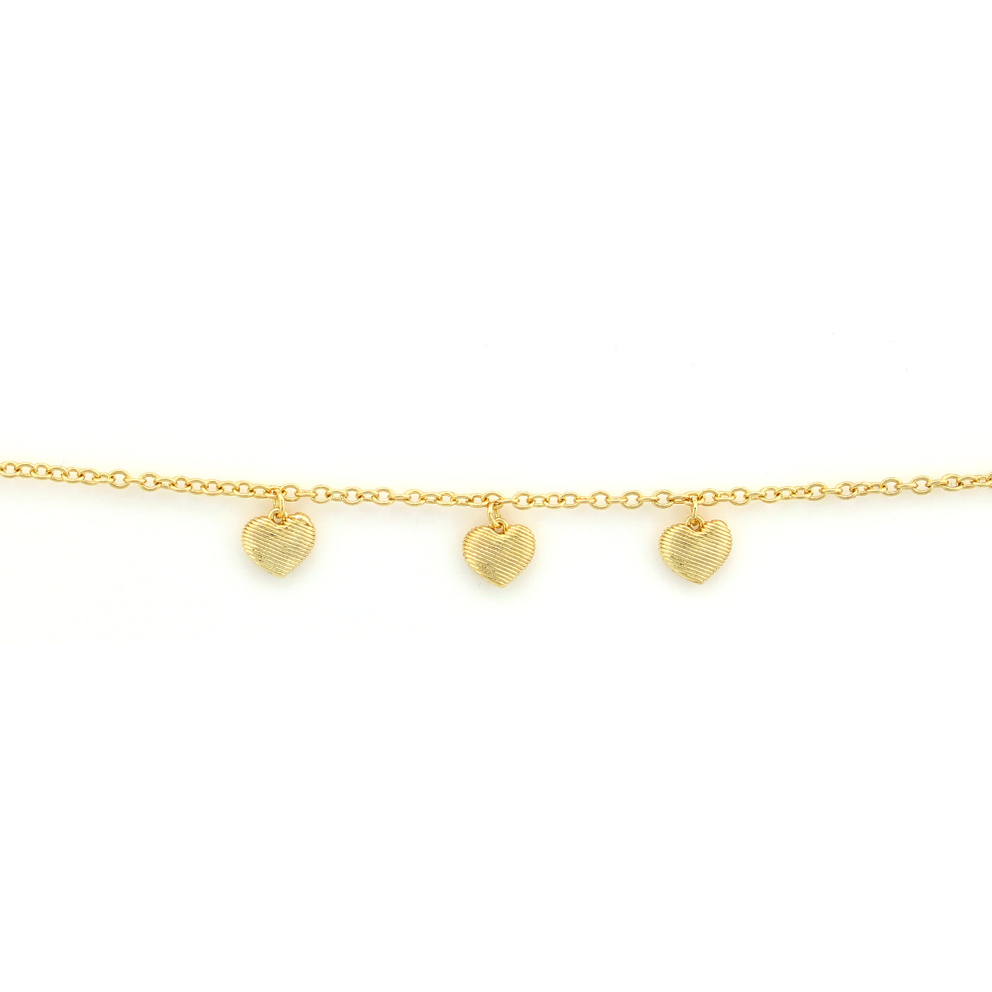 bracelet brushed hearts charm