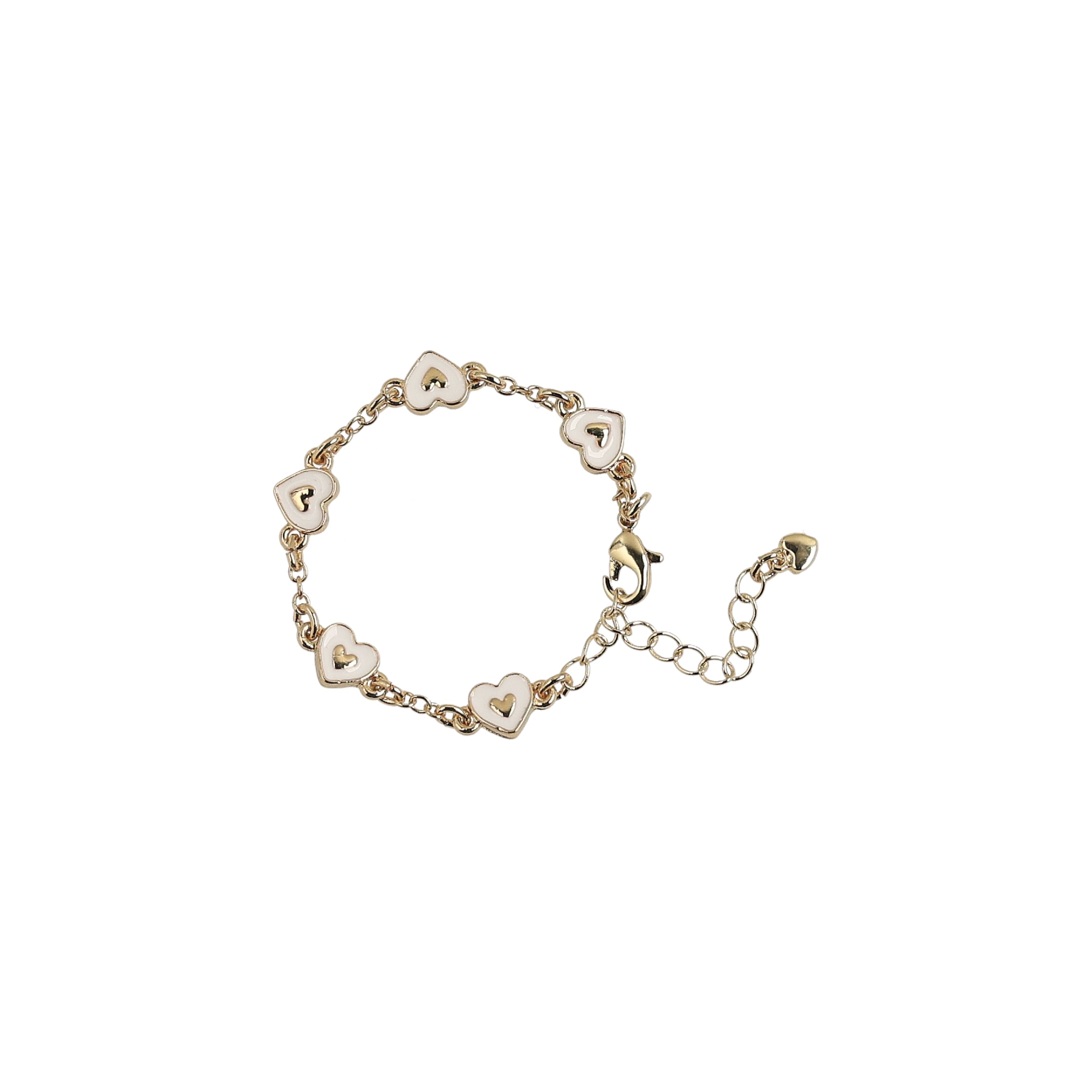 bracelet gold on enamel heart