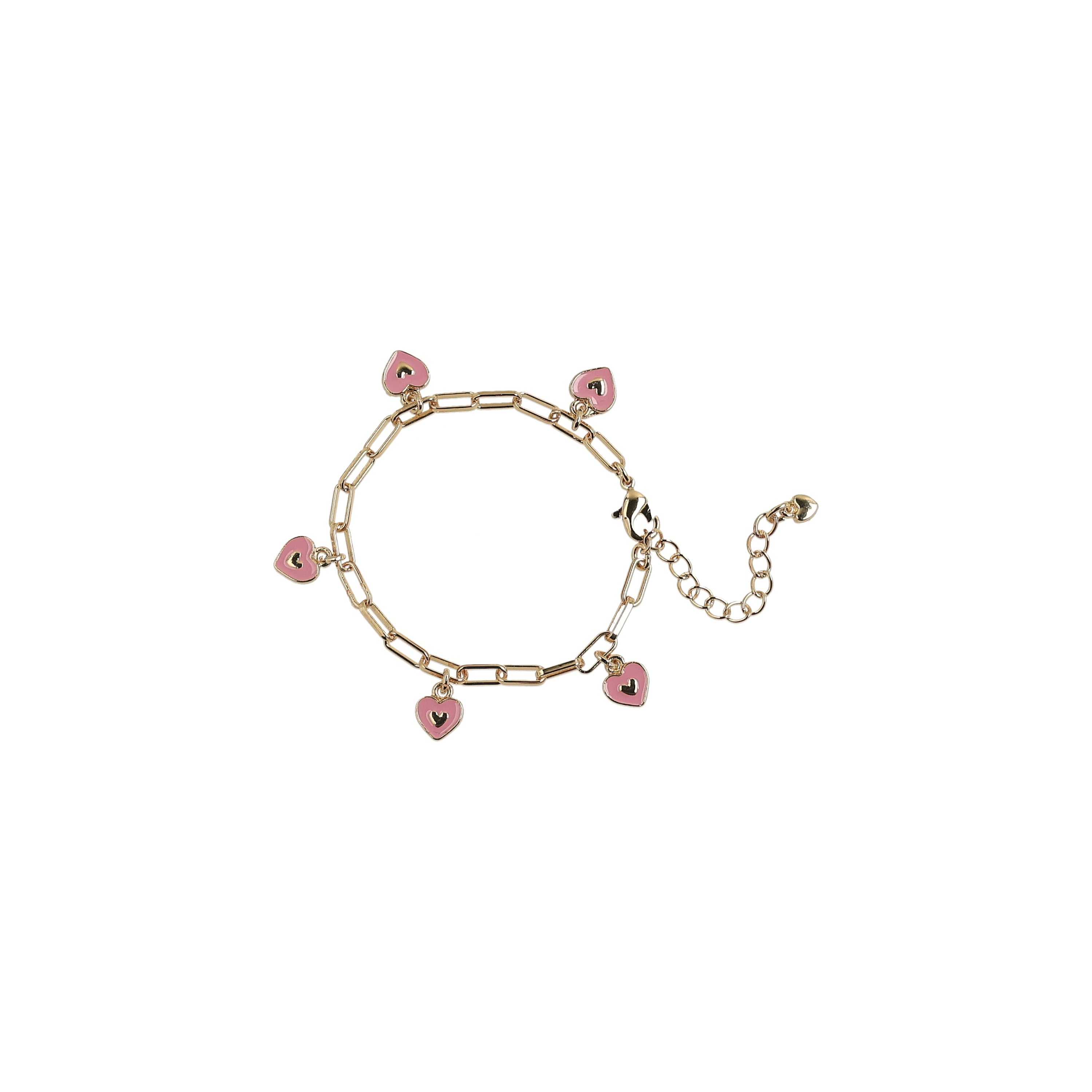 bracelet gold on enamel heart charm