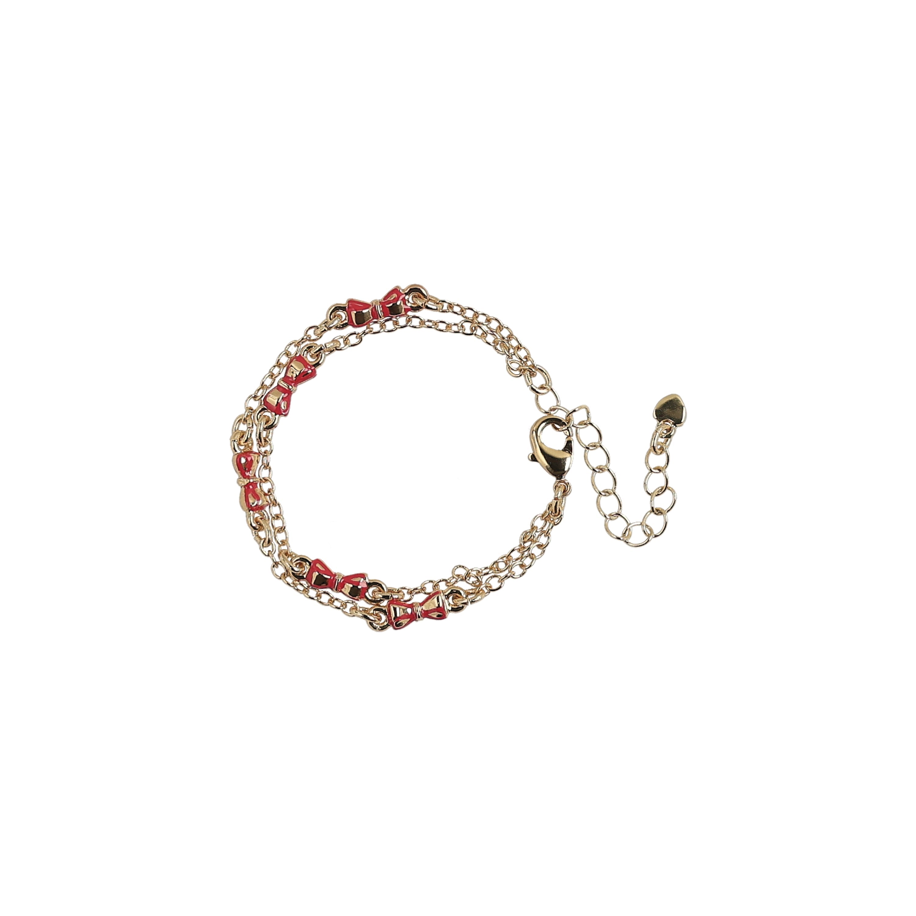 bracelet puffed gold double bow