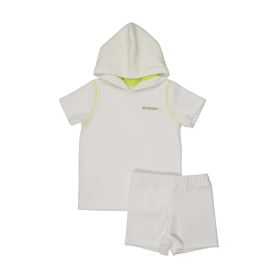 bathrobe terry hooded top s/s and shorts