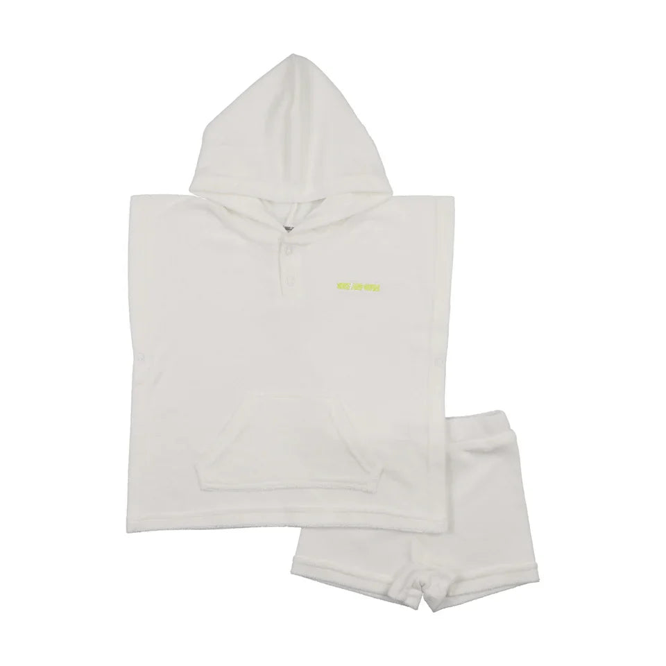 bathrobe terry hooded poncho and shorts