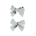 clip printed bows bow set