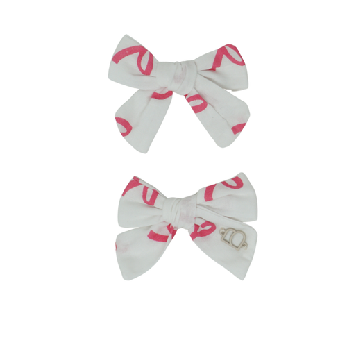 clip printed bows bow set