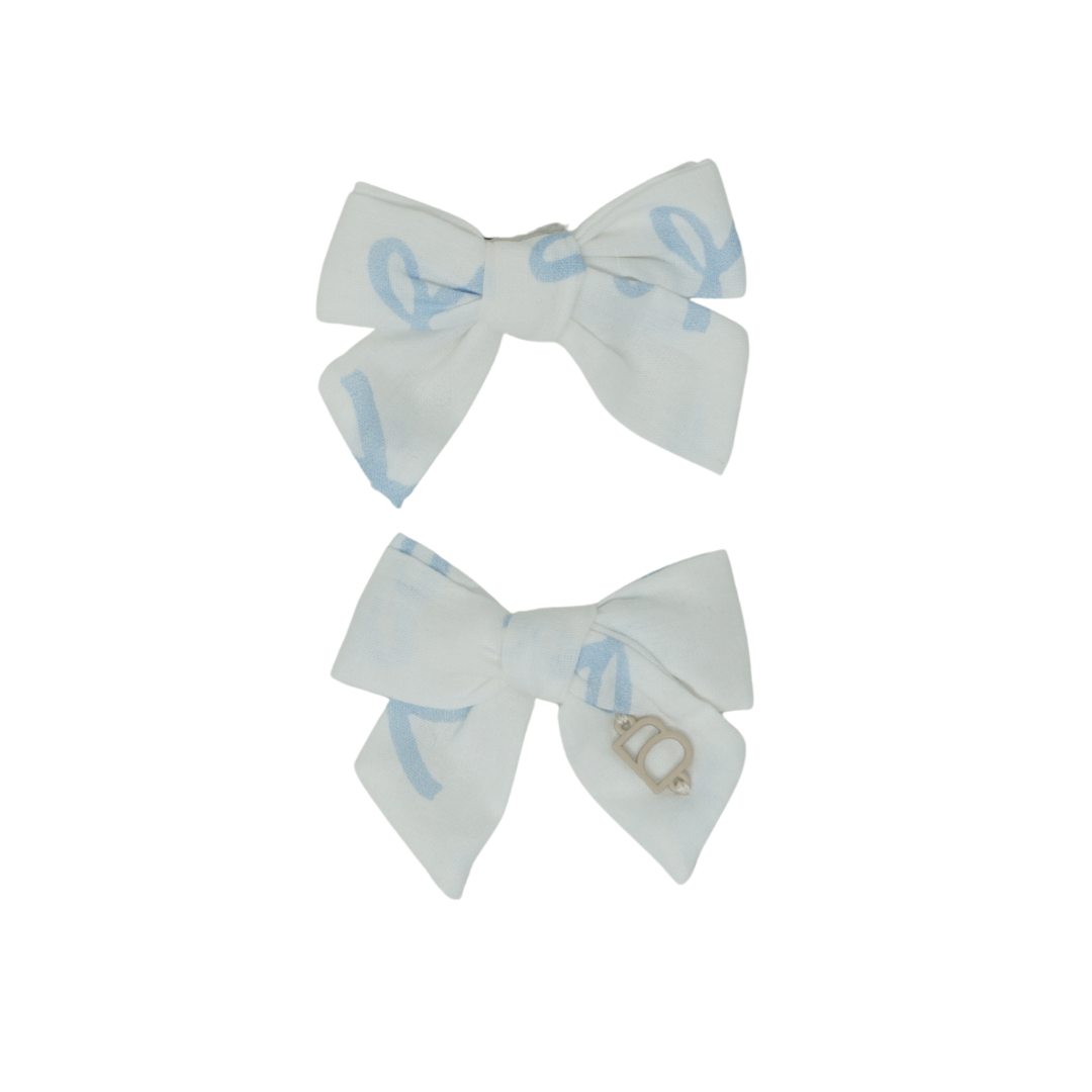 clip printed bows bow set