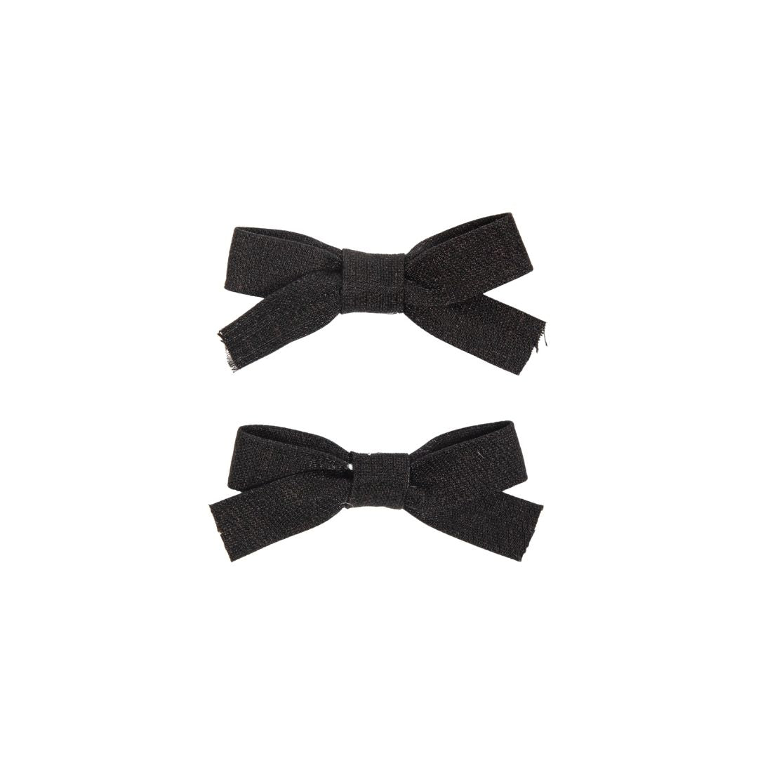 clip satin sparkle bow set
