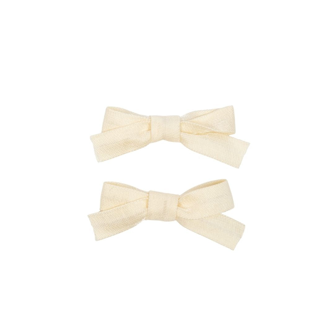 clip sparkle heavy satin bow set