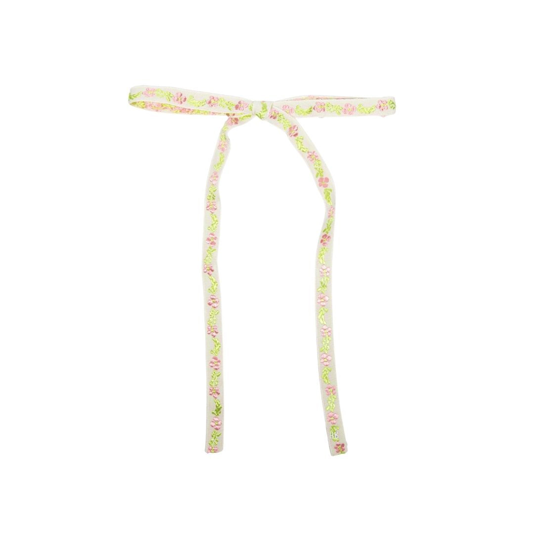 clip embroidered ribbon bow