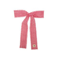 clip pin stripe and gingham with edge long bow