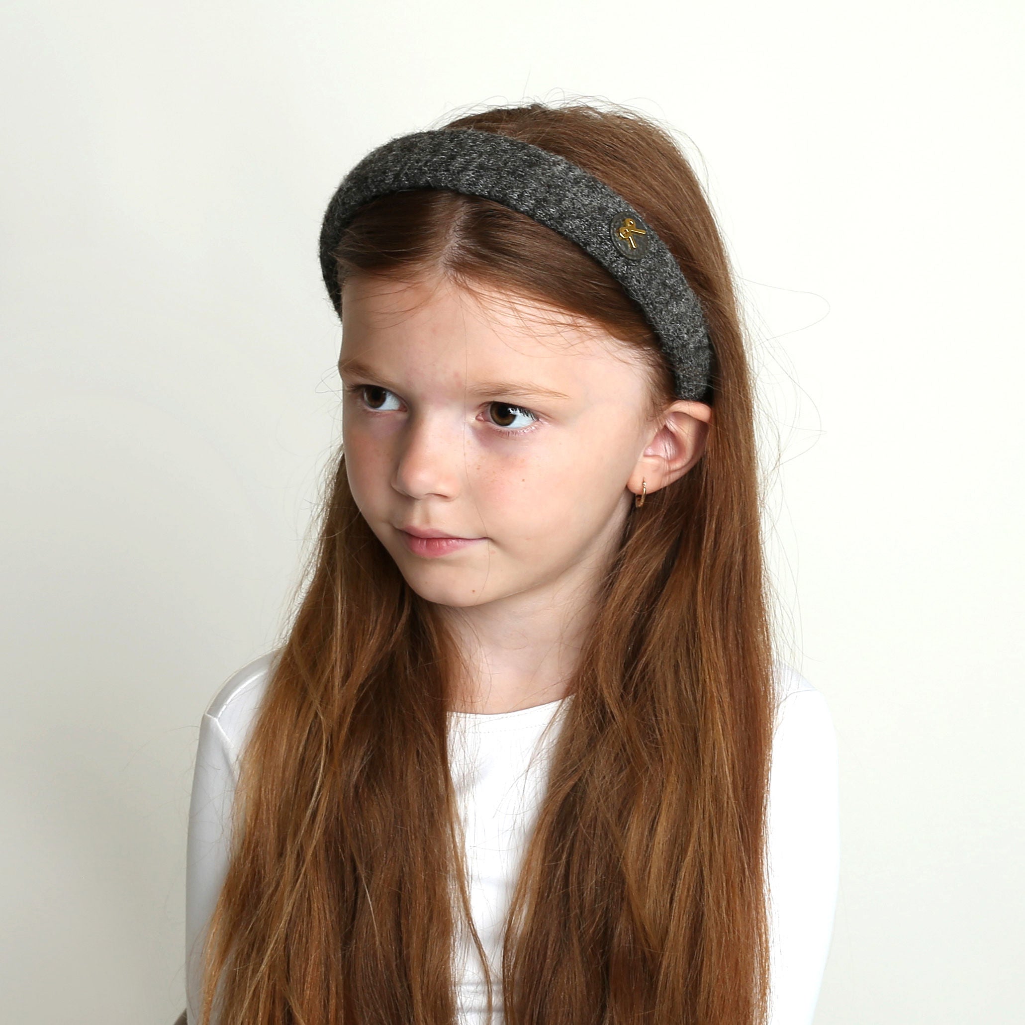 headband gold applique padded bow