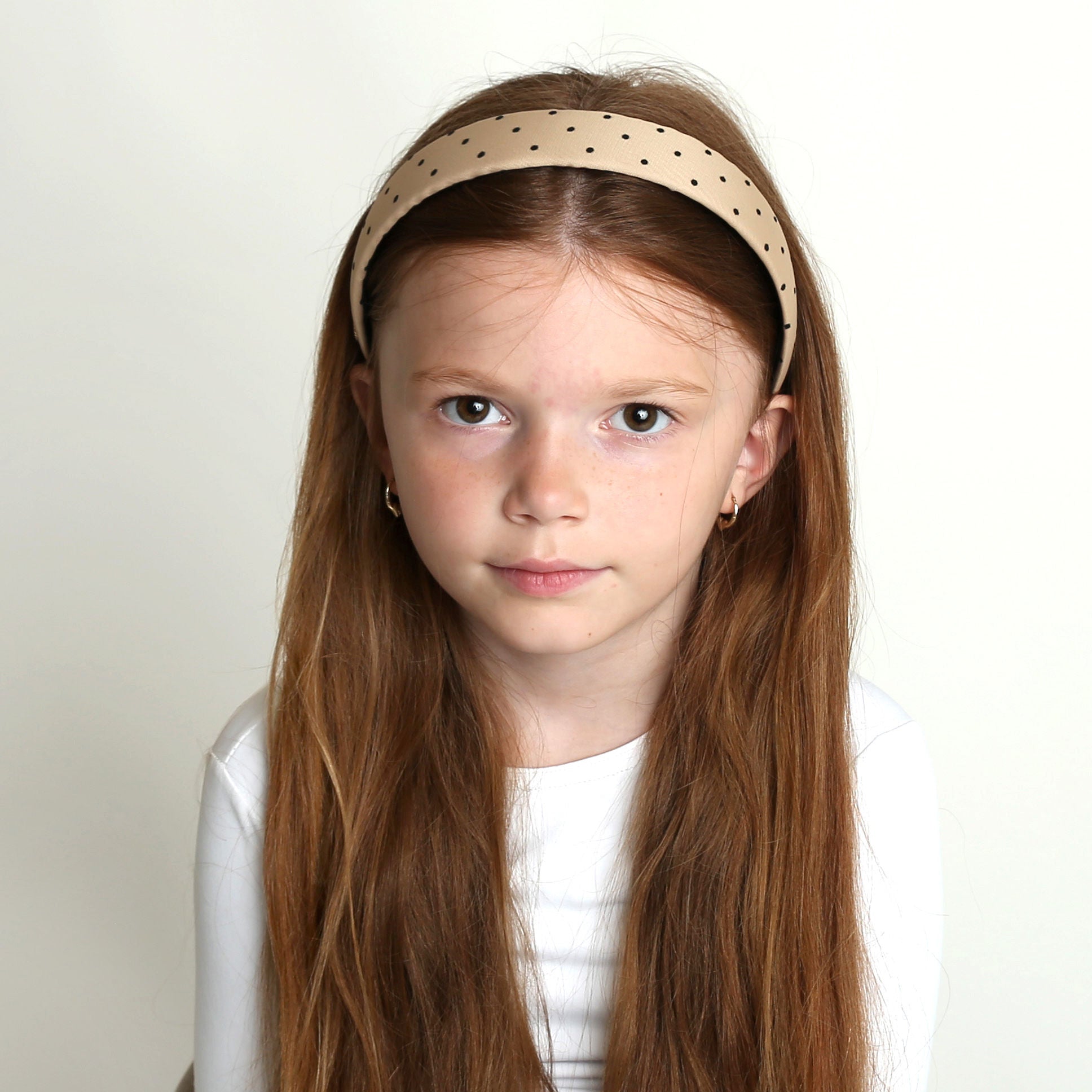 headband organza velvet polka dots padded