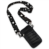 bag cell puffer phone midnite stripe strap